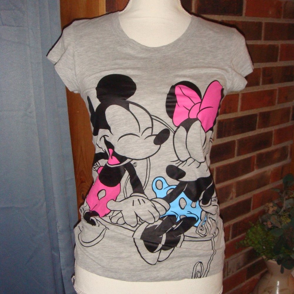 Disney Mickey Minnie Fitted T-Shirt S